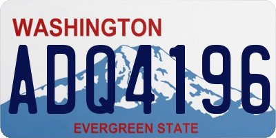 WA license plate ADQ4196