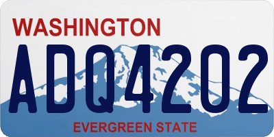 WA license plate ADQ4202