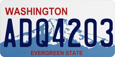 WA license plate ADQ4203