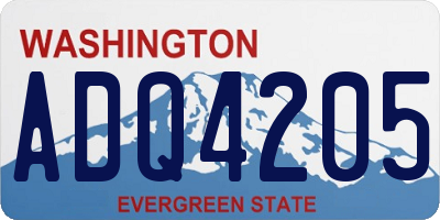 WA license plate ADQ4205