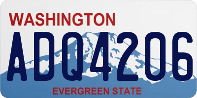 WA license plate ADQ4206