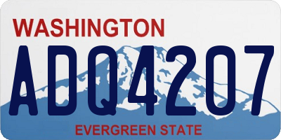 WA license plate ADQ4207