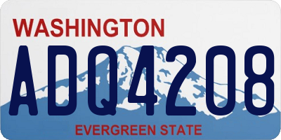 WA license plate ADQ4208