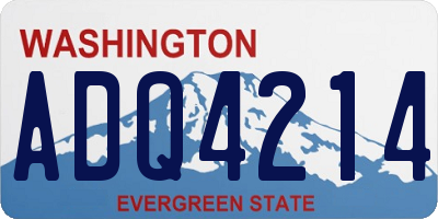 WA license plate ADQ4214
