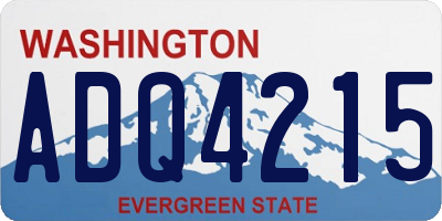 WA license plate ADQ4215