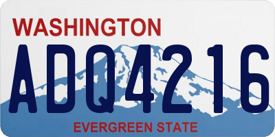 WA license plate ADQ4216