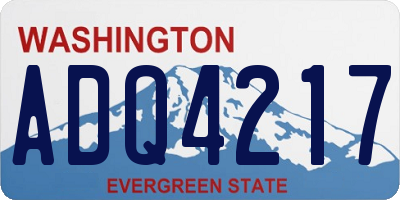 WA license plate ADQ4217