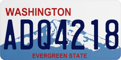 WA license plate ADQ4218