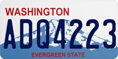 WA license plate ADQ4223