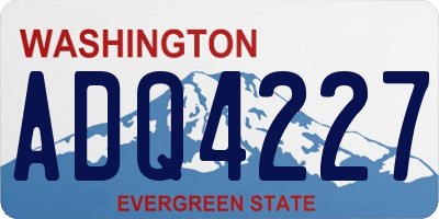 WA license plate ADQ4227