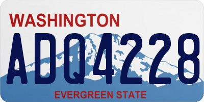 WA license plate ADQ4228