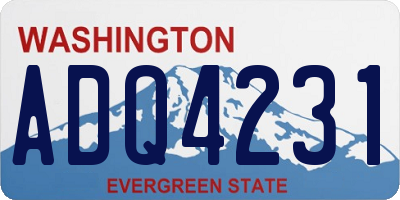 WA license plate ADQ4231