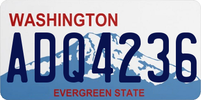 WA license plate ADQ4236