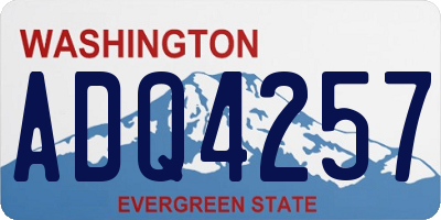 WA license plate ADQ4257