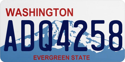 WA license plate ADQ4258