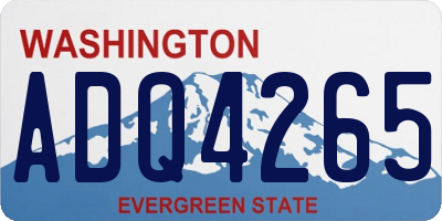 WA license plate ADQ4265