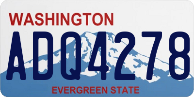 WA license plate ADQ4278