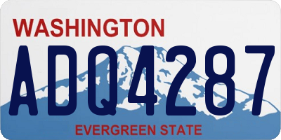 WA license plate ADQ4287
