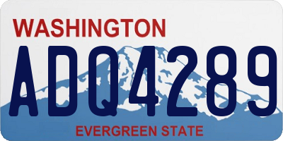 WA license plate ADQ4289