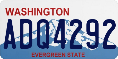 WA license plate ADQ4292