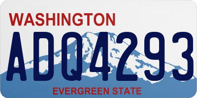 WA license plate ADQ4293