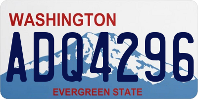WA license plate ADQ4296
