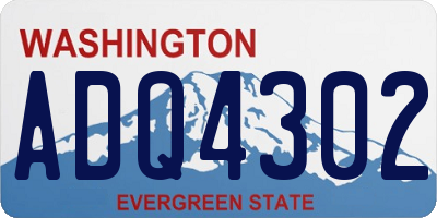 WA license plate ADQ4302