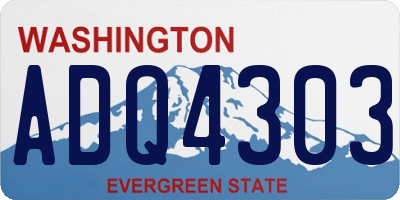 WA license plate ADQ4303