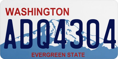 WA license plate ADQ4304