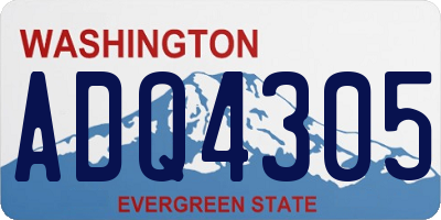 WA license plate ADQ4305