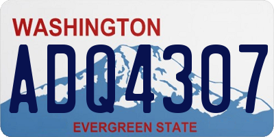 WA license plate ADQ4307