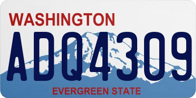 WA license plate ADQ4309