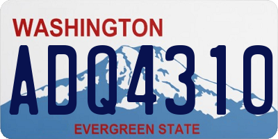 WA license plate ADQ4310