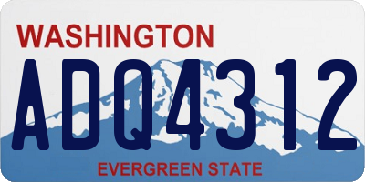 WA license plate ADQ4312