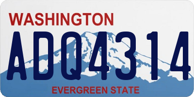 WA license plate ADQ4314