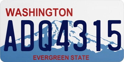 WA license plate ADQ4315