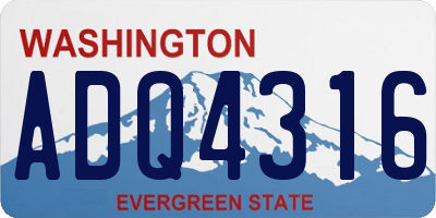 WA license plate ADQ4316