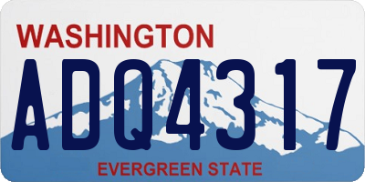 WA license plate ADQ4317