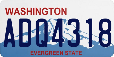 WA license plate ADQ4318