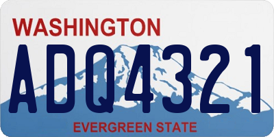 WA license plate ADQ4321