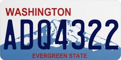WA license plate ADQ4322