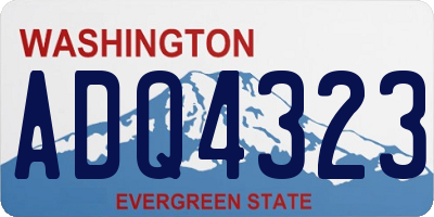 WA license plate ADQ4323