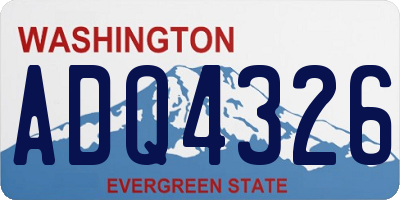 WA license plate ADQ4326
