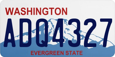 WA license plate ADQ4327
