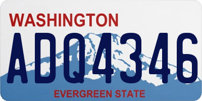 WA license plate ADQ4346
