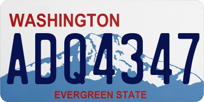 WA license plate ADQ4347