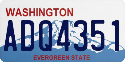WA license plate ADQ4351