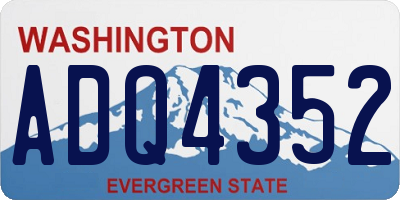WA license plate ADQ4352