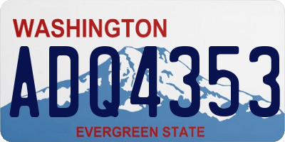 WA license plate ADQ4353