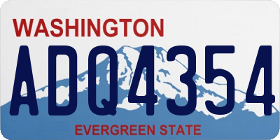 WA license plate ADQ4354